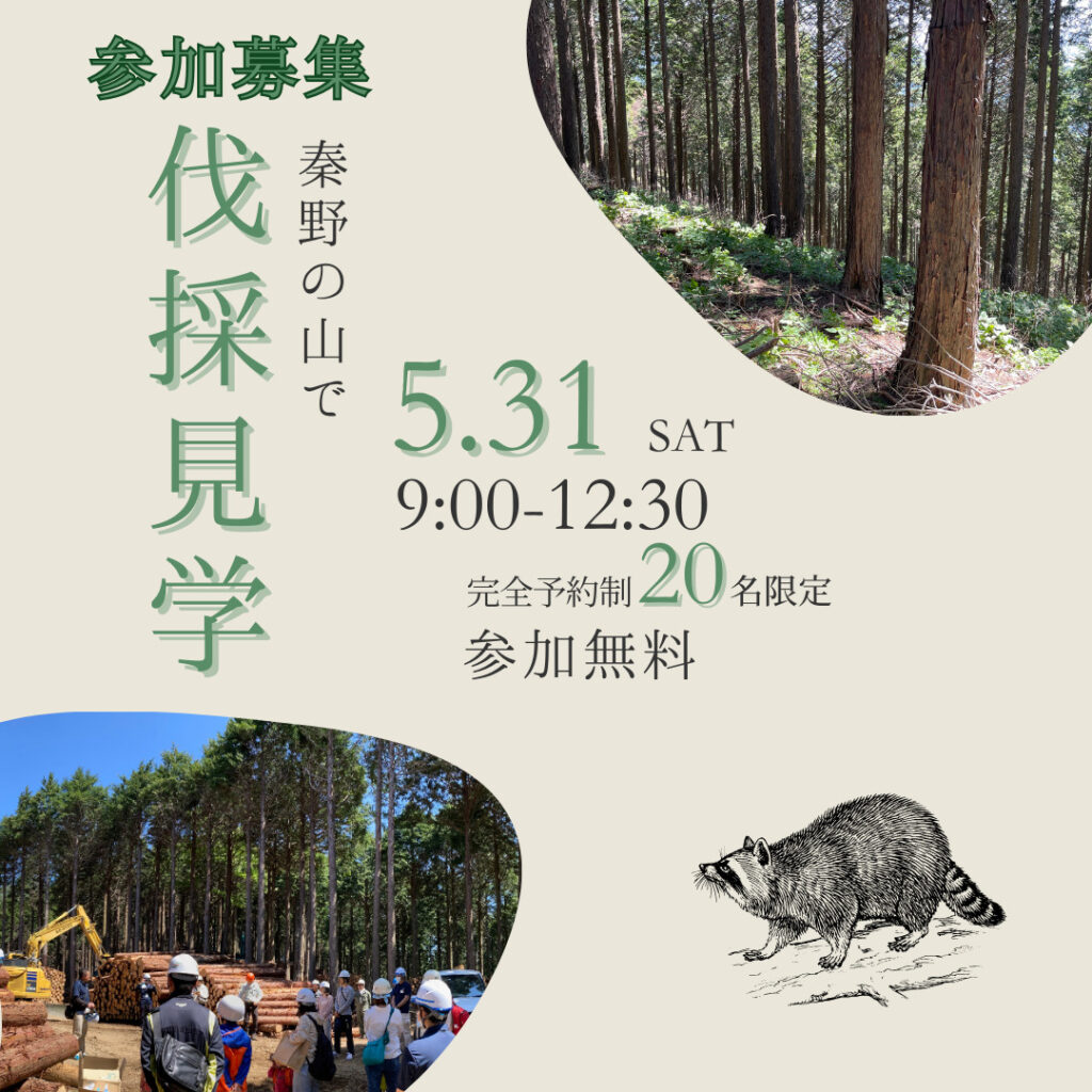 《完全予約制　20名限定》　秦野の山で伐採見学